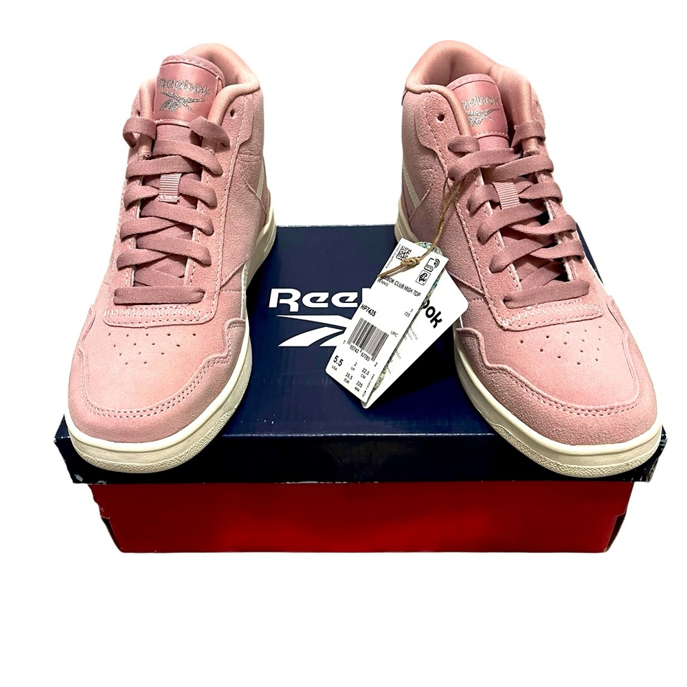 🌼💚💜💚NIB Reebok Pink High-Top Sneakers Suede Basketball Style